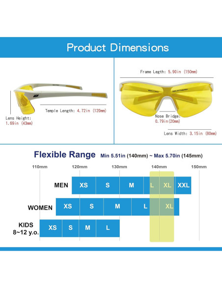 Gafas de sol TR90 polarizadas UV400 para deportes unisex