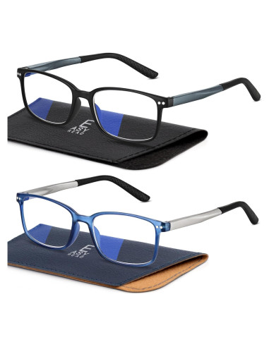 EASY READ 2 Pares Gafas TR90 Bloqueadoras Luz Azul Hombres