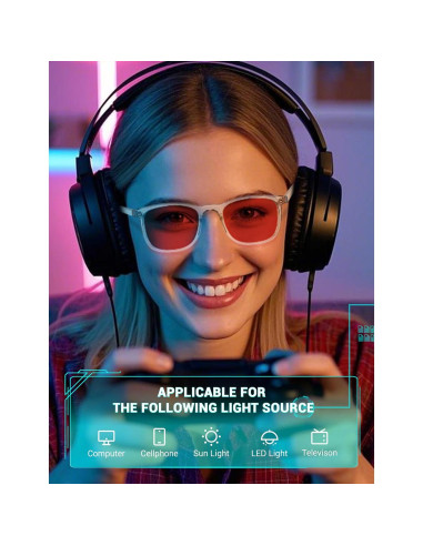 Gafas para dormir TIJN con lentes rojos y bloqueo luz azul