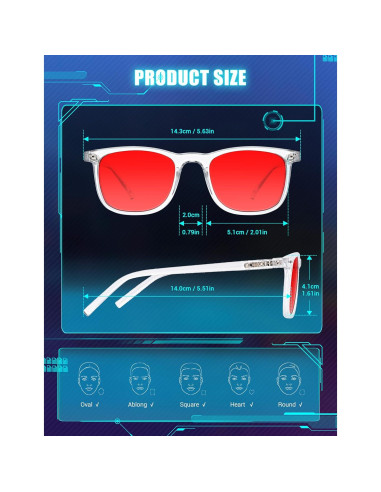 Gafas para dormir TIJN con lentes rojos y bloqueo luz azul