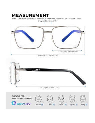 Gafas de Luz Azul ANYLUV AN4528-6 Protección Diaria