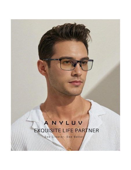 Gafas de Luz Azul ANYLUV A4556-N Metal Al-Mg para PC