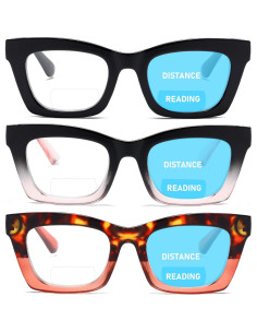 Gafas de lectura grandes para mujeres - Filtro luz azul - 4 pares 2