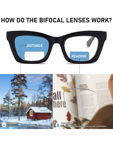 Gafas de lectura grandes para mujeres - Filtro luz azul - 4 pares