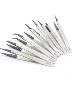 Juego de Pinzas de Precisión FEITA ESD 8 Piezas Acero Inoxidable 2