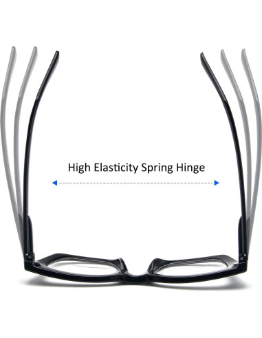 Gafas de lectura grandes para mujeres - Filtro luz azul - 4 pares