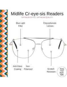 Gafas de Lectura con Filtro Luz Azul Marca X - Aumento 2.5x 2