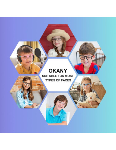 Gafas de luz azul Okany para niños 3 paquetes anti-fatiga