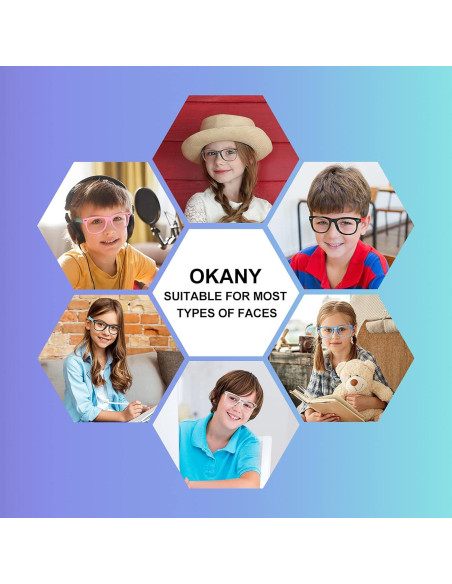Gafas de luz azul Okany para niños 3 paquetes anti-fatiga