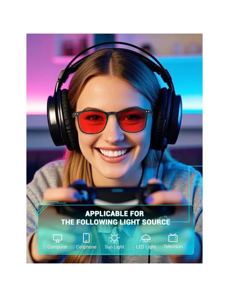 Gafas TIJN para dormir con lentes rojos y bloqueo luz azul Gafas TIJN para dormir con lentes rojos y bloqueo luz azul