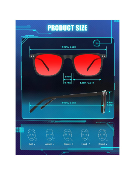 Gafas TIJN para dormir con lentes rojos y bloqueo luz azul Gafas TIJN para dormir con lentes rojos y bloqueo luz azul
