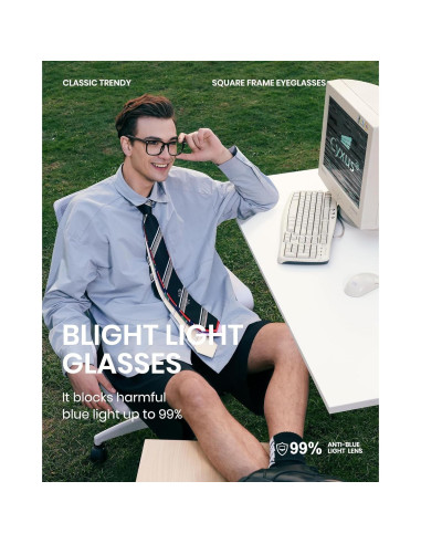 Gafas de luz azul Cyxus UV para hombres y mujeres 8082