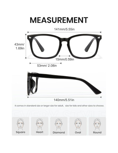 Gafas de luz azul Cyxus UV para hombres y mujeres 8082