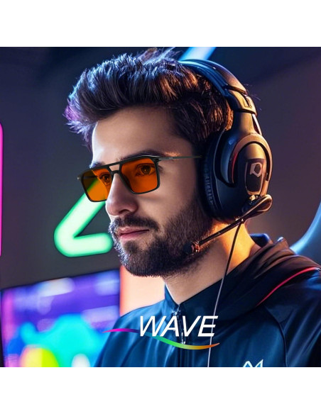 Gafas bloqueadoras luz azul WAVE B04 anti reflejo negro mate