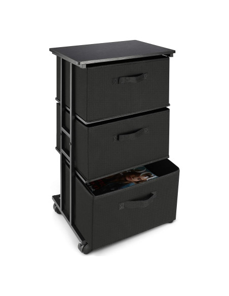 Cajonera MAX Houser 3 Cajones Almacenamiento Negro