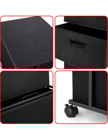 Cajonera MAX Houser 3 Cajones Almacenamiento Negro