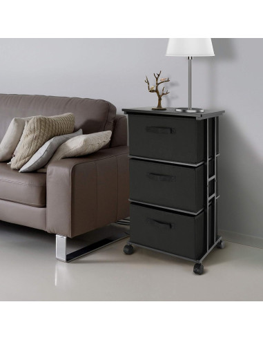 Cajonera MAX Houser 3 Cajones Almacenamiento Negro