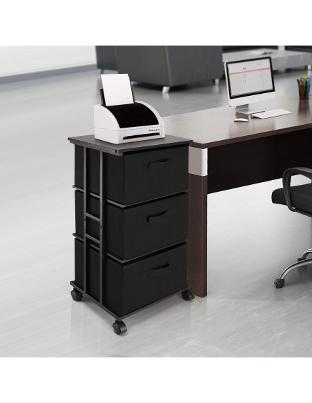 Cajonera MAX Houser 3 Cajones Almacenamiento Negro