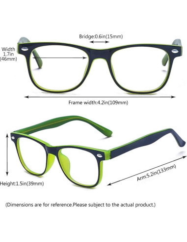 Gafas Anti Luz Azul Outray para Niños 3-12 Años Verde