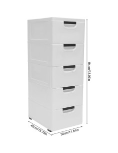 Cómoda Vertical Ringmaster 5 Cajones Blanco Apilable 2