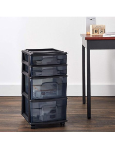 Carro Organizador HOMZ 4 Cajones Plástico Negro 3.37 kg 2