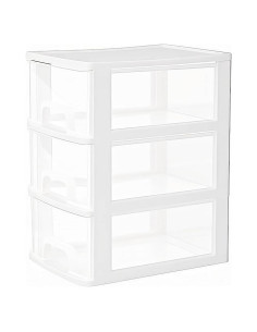 Organizador de Cajones Gonice 3 Cajones Plástico Blanco