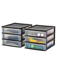 Organizador de Escritorio IRIS USA 3 Cajones Mediano Negro