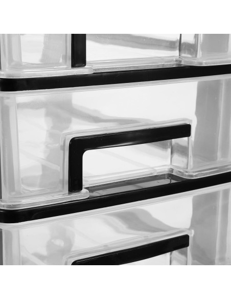 Contenedor de Almacenamiento STOBOK 4 Cajones Plástico Negro