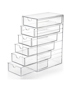 Organizador de Cajones Hipiwe 6 Cajones Plástico Transparente