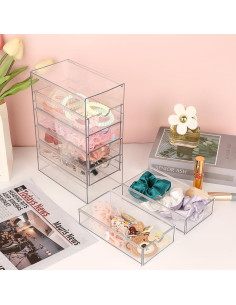 Organizador de Cajones Hipiwe 6 Cajones Plástico Transparente 2