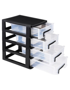 DOITOOL Organizador de Cajones 4 Capas Plástico Negro