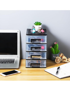 DOITOOL Organizador de Cajones 4 Capas Plástico Negro 2