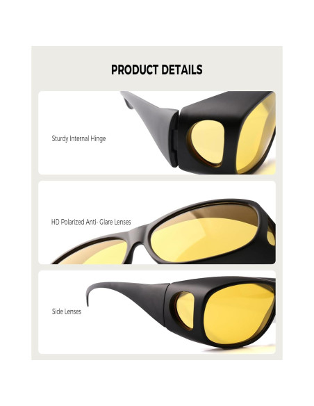 Gafas de Conducción Nocturna FIMOSON Polarizadas Amarillas