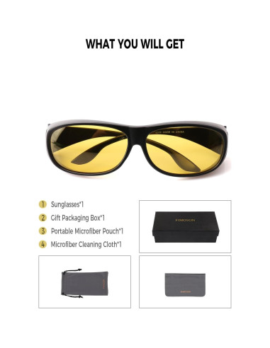 Gafas de Conducción Nocturna FIMOSON Polarizadas Amarillas