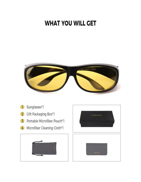 Gafas de Conducción Nocturna FIMOSON Polarizadas Amarillas