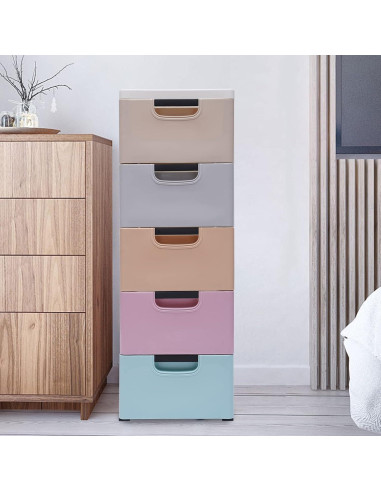 Cajonera KONGKUNI 5 Cajones Colorida Apilable para Hogar