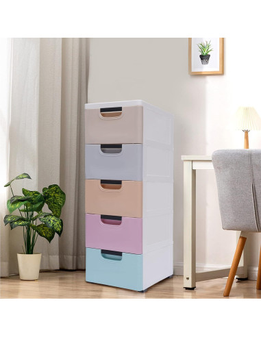 Cajonera KONGKUNI 5 Cajones Colorida Apilable para Hogar