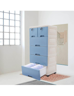 Organizador de Plástico ZUANYAN 6 Cajones Azul 50x35x102 cm 2