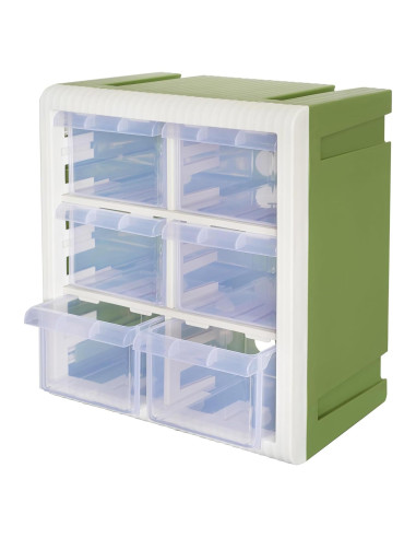Caja de Almacenamiento Aerkaa 6 Cajones Plástico Verde