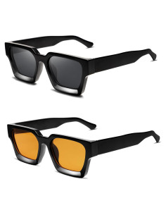 Gafas de sol retro unisex VANLINKER UV400 marco grueso VL9731