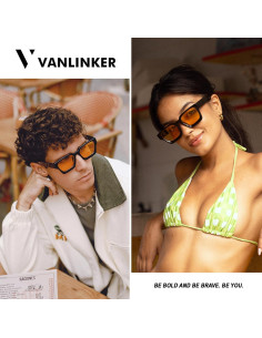 Gafas de sol retro unisex VANLINKER UV400 marco grueso VL9731 2