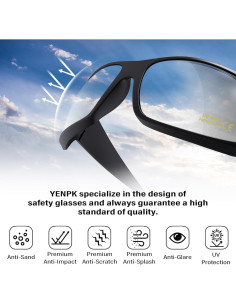 Gafas de Seguridad ANSI Z87.1 UV400 - Modelo 1073 Transparente 2