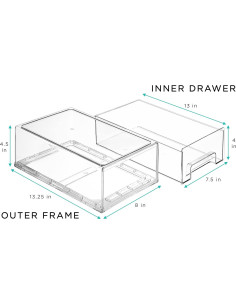 Cajones de Almacenamiento Apilables Sorbus 2 Medianos Transparentes 2