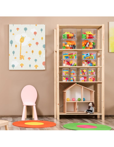 Cajones de Almacenamiento Apilables Sorbus 2 Medianos Transparentes