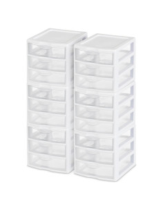 Cajones de Almacenamiento Sterilite 6-Pack 3 Cajones Blanco