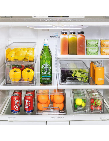 Cajones de Almacenamiento Apilables Sorbus 2 Medianos Transparentes