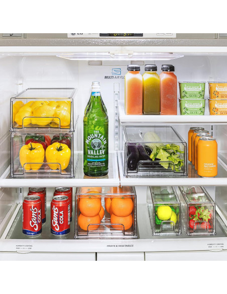 Cajones de Almacenamiento Apilables Sorbus 2 Medianos Transparentes