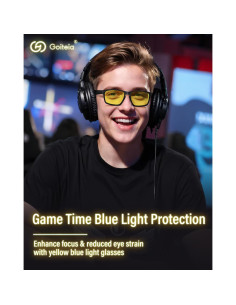 Gafas de Juego Goiteia Amarillas 100% Bloqueo Luz Azul 2