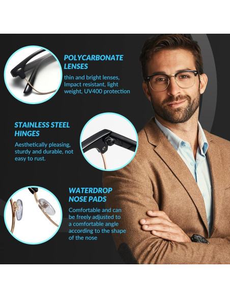 Gafas de Luz Azul TR90 Anti Fatiga Ocular para Hombres y Mujeres Gafas de Luz Azul TR90 Anti Fatiga Ocular para Hombres y Mujeres