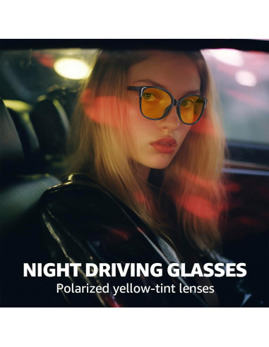 Gafas de Conducción Nocturna LVIOE Unisex Lentes Amarillos